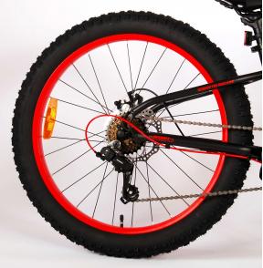 Volare Gradient Rower dziecięcy - Chłopcy - 24 cali - Czarny Pomarańczowy Czerwony - 7 prędkości - Prime Collection
