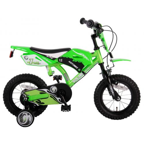 Rower dziecięcy Volare Motorbike - Chłopcy - 12 cali - Zielony - dwa hamulce ręczne