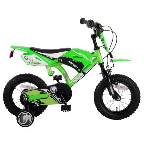 Rower dziecięcy Volare Motorbike - Chłopcy - 12 cali - Zielony - dwa hamulce ręczne