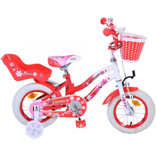 Volare Lovely rower dziecięcy - dziewczyny - 12 cali - czerwony - 95% zmontowany