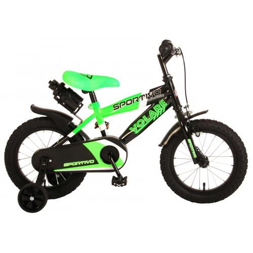 Volare Sportivo Rower dziecięcy - Chłopcy - 14 cali - Neon Zielony Czarny - 95% zmontowany