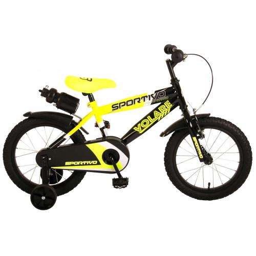 Volare Sportivo Rower dziecięcy - Chłopcy - 16 cali - Neon żółty Czarny - 95% zmontowany