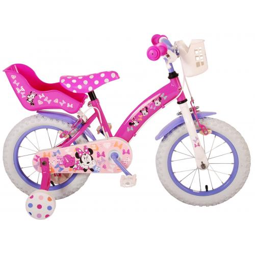 Disney Minnie Cutest Ever! - Rower dziecięcy - dziewczęcy - 14 cali - różowy - dwa hamulce ręczne