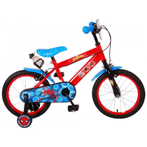 Ultimate Spider-Man Kidsbike - Chłopcy - 16 cali - Niebieski Czerwony - Dwa hamulce ręczne
