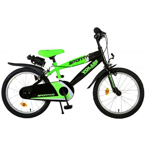 Volare Sportivo Rower dziecięcy - Chłopcy - 16 cali - Neon Zielony Czarny - 95% zmontowany [CLONE]