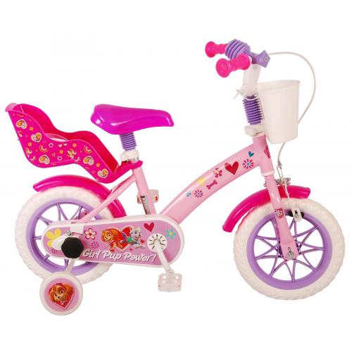 Rower dziecięcy Paw Patrol - dziewczęcy - 12 cali - różowy - System poprzeczny