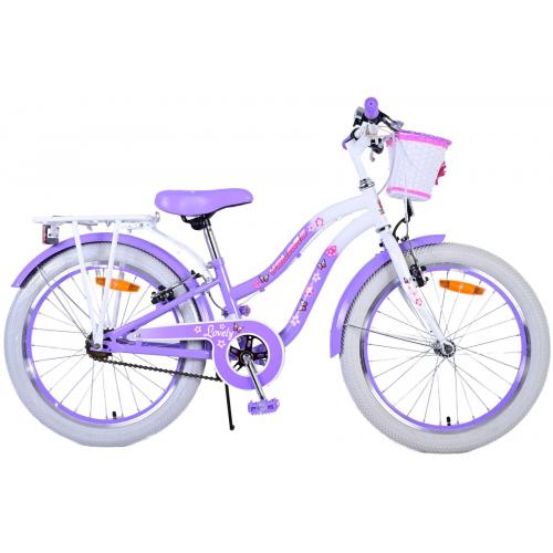 Rower dziecięcy Volare Lovely - dziewczęcy - 20 cali - fioletowy - dwa hamulce ręczne