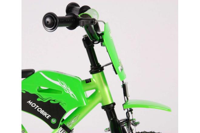 Volare Motobike Rower dziecięcy - Chłopcy - 12 cali - Zielony - 95% zmontowane
