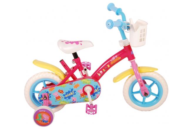 Rower dziecięcy Świnka Peppa - Dziewczęce - 10 cali - Różowy / Niebieski
