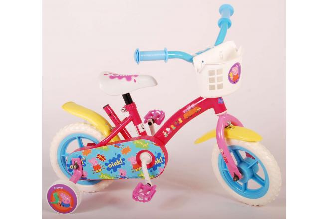 Rower dziecięcy Świnka Peppa - Dziewczęce - 10 cali - Różowy / Niebieski