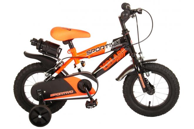 Volare Sportivo Rower dziecięcy - Chłopcy - 12 cali - Neon Pomarańcza Czarny - Dwa hamulce ręczne - 95% zmontowany