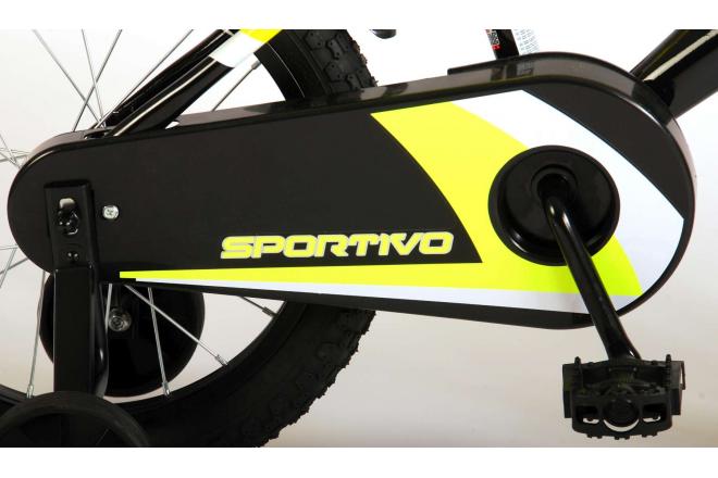Volare Sportivo Rower dziecięcy - Chłopcy - 16 cali - Neon żółty Czarny - 95% zmontowany