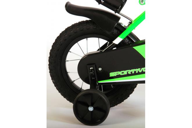 Volare Sportivo Rower dziecięcy - Chłopcy - 12 cali - Neon Zielony Czarny - 95% zmontowany