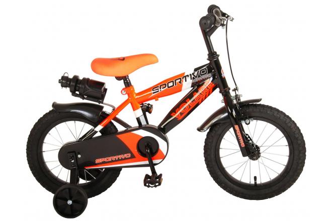 Volare Sportivo Rower dziecięcy - Chłopcy - 14 cali - Neonowa Pomarańcza Czarny - 95% zmontowany