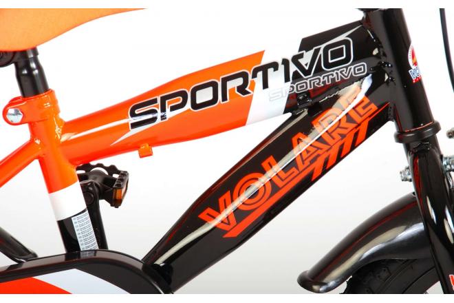 Volare Sportivo Rower dziecięcy - Chłopcy - 14 cali - Neonowa Pomarańcza Czarny - 95% zmontowany
