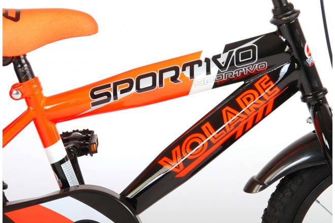 Volare Sportivo Rower dziecięcy - Chłopcy - 16 cali - Neonowa Pomarańcza Czarny - 95% zmontowany