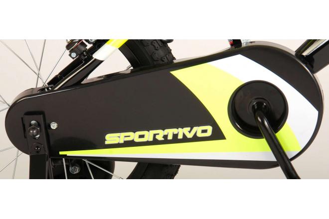 Volare Sportivo Rower dziecięcy - Chłopcy - 16 cali - Neon żółty Czarny - Dwa hamulce ręczne - 95% zmontowany