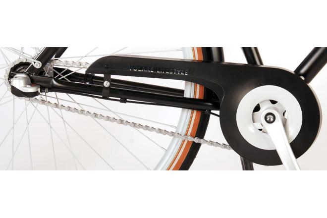 Rower męski Volare Lifestyle - Man - 28 cali - 48 centymetrów - Satyna Czarna - Shimano Nexus 3 biegi