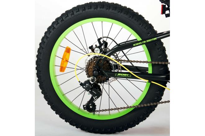 Volare Gradient Rower dziecięcy - Chłopcy - 20 cali - Czarny Żółty Zielony - 6 prędkości - Prime Collection