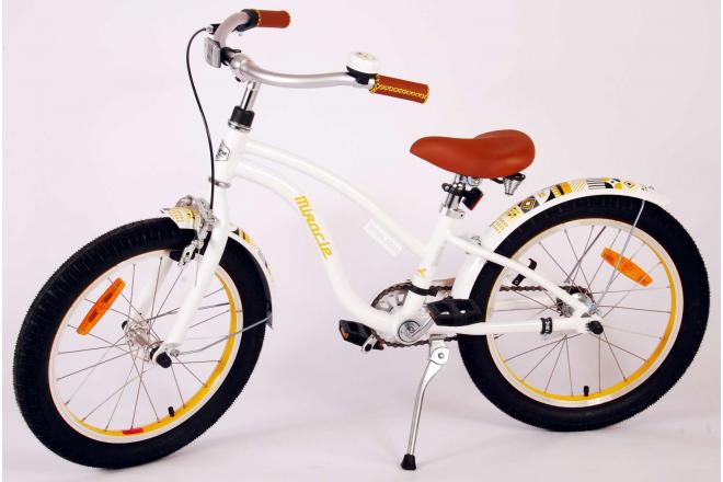 Rower dziecięcy Volare Miracle Cruiser - Dziewczęcy - 18 cali - Biały - Prime Collection
