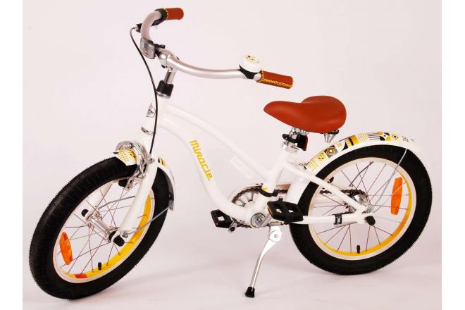 Rower dziecięcy Volare Miracle Cruiser - dziewczęcy - 16 cali - biały - Prime Collection