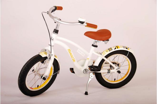 Rower dziecięcy Volare Miracle Cruiser - dziewczęcy - 14 cali - biały - Prime Collection