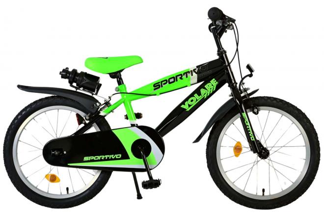 Volare Sportivo Rower dziecięcy - Chłopcy - 16 cali - Neon Zielony Czarny - 95% zmontowany [CLONE]