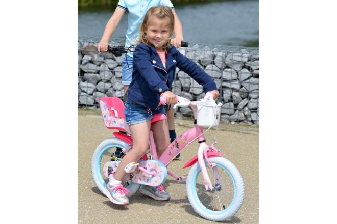 Disney Princess Kinderfiets - Meisjes - 12 inch - Roze - Poppenzitje - Twee Handremmen
