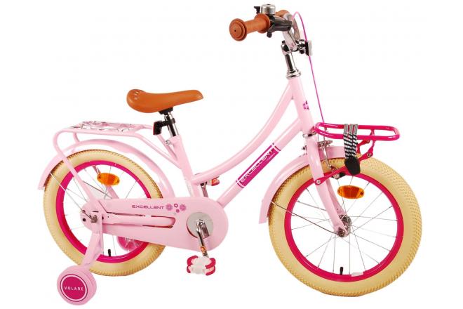 Rower dziecięcy Volare Excellent - dziewczęcy - 16 cali - różowy - 95% zmontowane