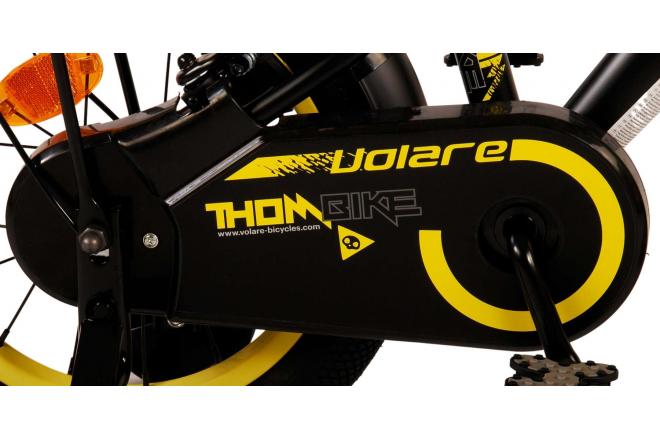Volare Thombike Rower dziecięcy - chłopięcy - 14 cali - czarno-żółty - hamulce dwuręczne