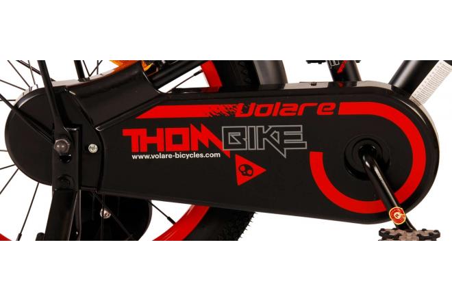 Rower dziecięcy Volare Thombike - Chłopcy - 16 cali - Czarny Czerwony - Hamulce dwuręczne