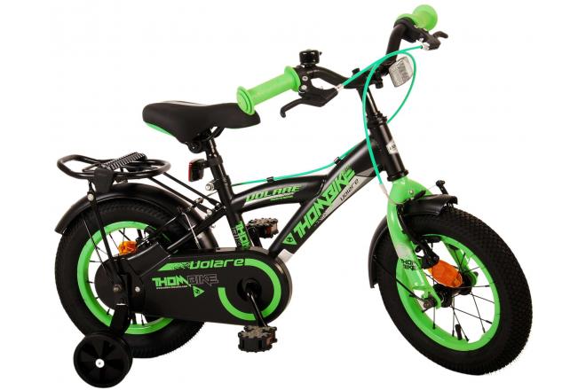 Rower dziecięcy Volare Thombike - Chłopcy - 12 cali - Czarny Zielony - Hamulce dwuręczne
