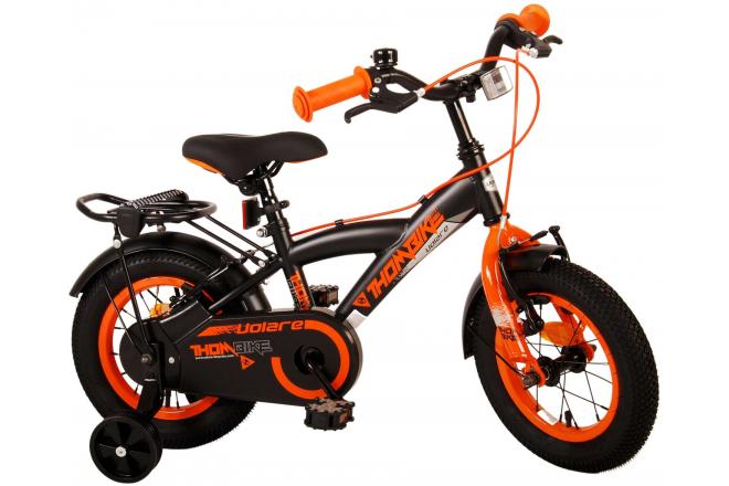 Rower dziecięcy Volare Thombike - Chłopcy - 12 cali - Czarny pomarańczowy - Hamulce dwuręczne