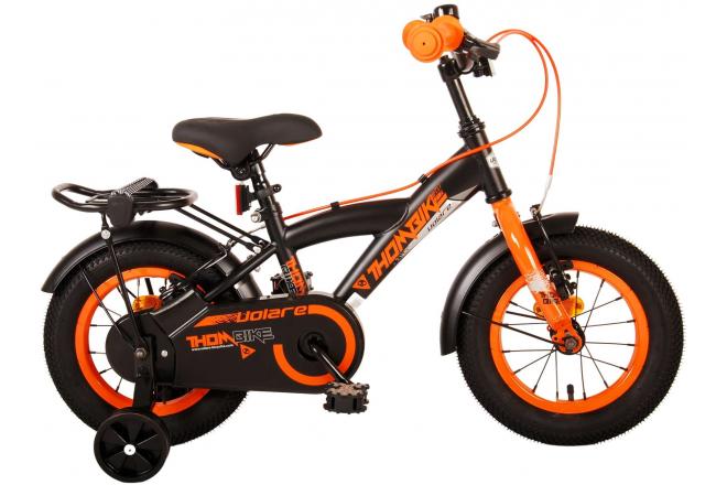 Rower dziecięcy Volare Thombike - Chłopcy - 12 cali - Czarny pomarańczowy - Hamulce dwuręczne
