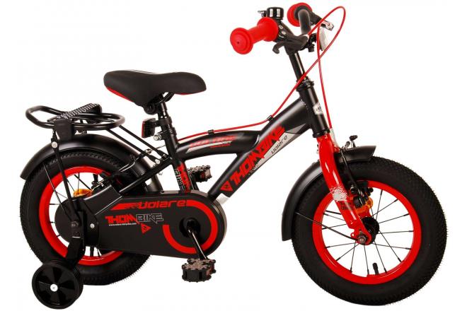 Rower dziecięcy Volare Thombike - Chłopcy - 12 cali - Black Red - Hamulce dwuręczne