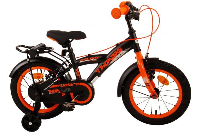 Rower dziecięcy Volare Thombike - Chłopcy - 14 cali - Czarny pomarańczowy - Hamulce dwuręczne