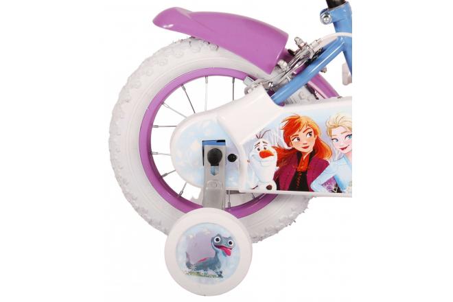 Rower dziecięcy Disney Frozen 2 - Dziewczynki - 12 cali - Niebieski/fioletowy - Dwa hamulce ręczne