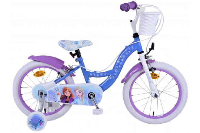 Rower dziecięcy Disney Frozen 2 - Dziewczynki - 16 cali - Niebieski/fioletowy - Dwa hamulce ręczne