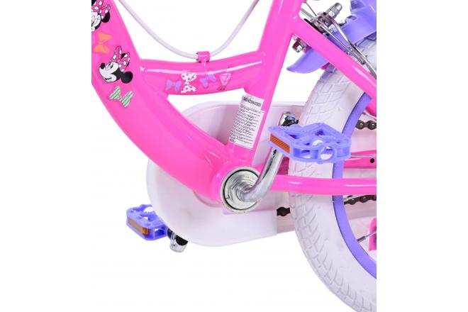 Disney Minnie Rower dziecięcy - Dziewczynki - 14 cali - Różowy - Dwa hamulce ręczne