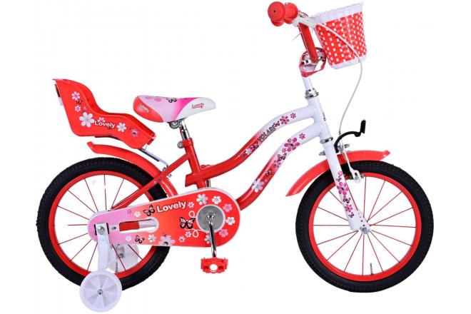 Rower dziecięcy Volare Lovely - Dziewczynki - 16 cali - Czerwony Biały
