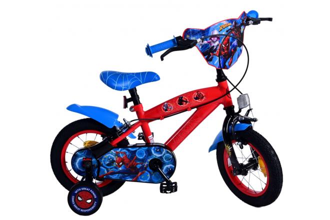 Rower dziecięcy Ultimate Spider-Man - chłopcy - 12 cali - niebieski/czerwony - dwa hamulce ręczne