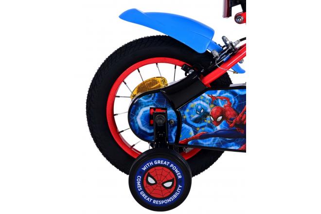 Rower dziecięcy Ultimate Spider-Man - chłopcy - 12 cali - niebieski/czerwony - dwa hamulce ręczne