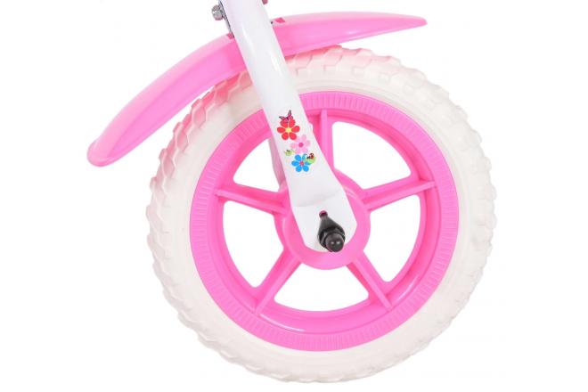 Volare Flowerie Kinderfiets - Meisjes - 10 inch - Roze/Wit
