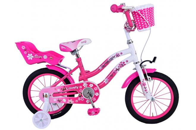 Rower dziecięcy Volare Lovely - Dziewczynki - 14 cali - Różowy Biały
