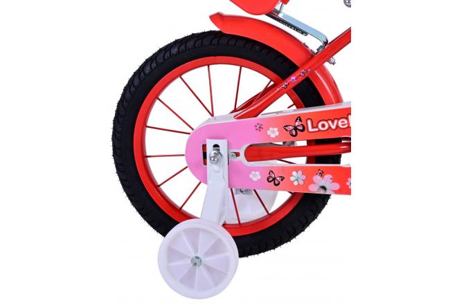 Rower dziecięcy Volare Lovely - Dziewczynki - 14 cali - Czerwony Biały