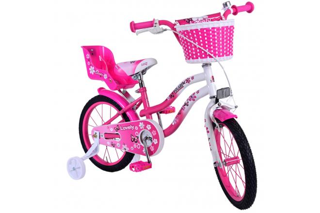 Rower dziecięcy Volare Lovely - Dziewczynki - 16 cali - Różowy Biały