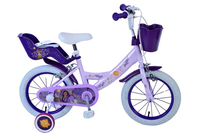Rower dziecięcy Disney Wish - Dziewczynki - 14 cali - Fioletowy - Dwa hamulce ręczne