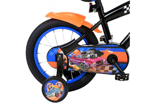 Rower dziecięcy Hot Wheels - chłopcy - 14 cali - czarny pomarańczowy niebieski