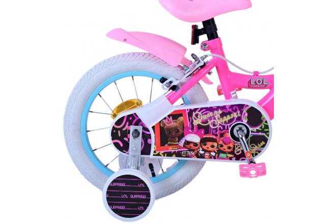 Rower dziecięcy LOL Surprise - Dziewczynki - 14 cali - Różowy - Dwa hamulce ręczne