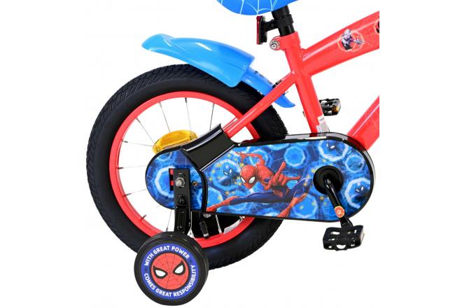 Rower dziecięcy Marvel Spider-Man - chłopcy - 14 cali - czerwony/niebieski